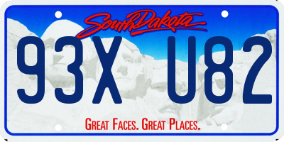 SD license plate 93XU82