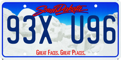 SD license plate 93XU96