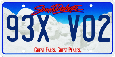 SD license plate 93XV02