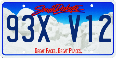 SD license plate 93XV12
