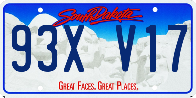 SD license plate 93XV17