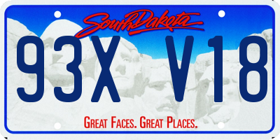 SD license plate 93XV18