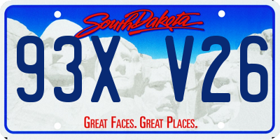 SD license plate 93XV26