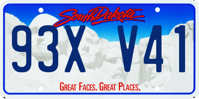 SD license plate 93XV41