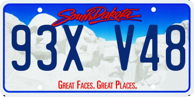 SD license plate 93XV48