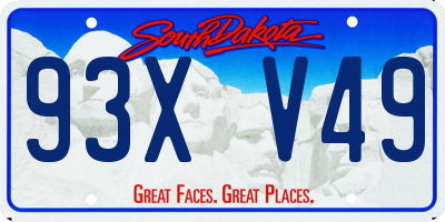 SD license plate 93XV49