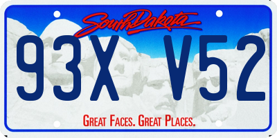 SD license plate 93XV52