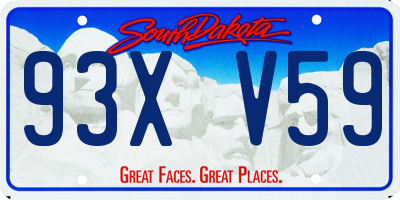 SD license plate 93XV59