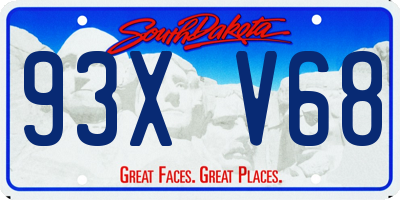 SD license plate 93XV68