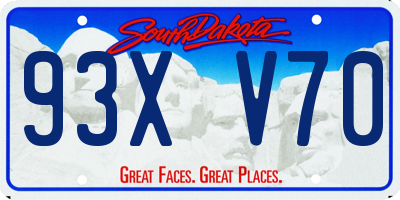 SD license plate 93XV70