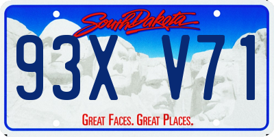 SD license plate 93XV71
