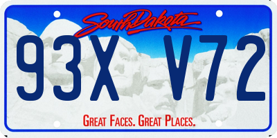 SD license plate 93XV72