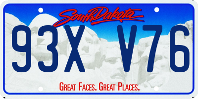 SD license plate 93XV76