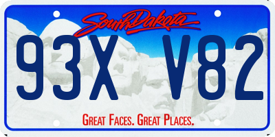 SD license plate 93XV82