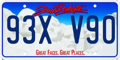 SD license plate 93XV90