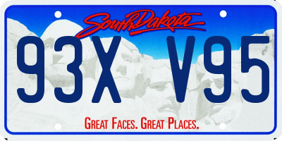 SD license plate 93XV95