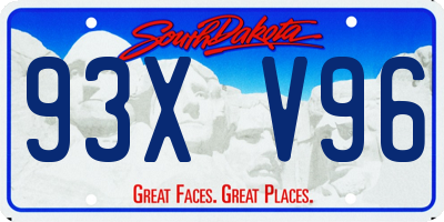 SD license plate 93XV96