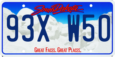 SD license plate 93XW50