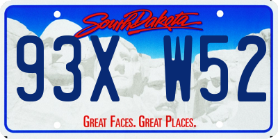 SD license plate 93XW52