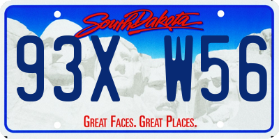 SD license plate 93XW56