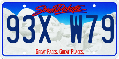 SD license plate 93XW79