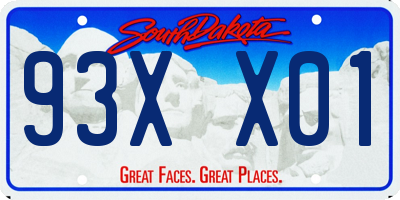 SD license plate 93XX01