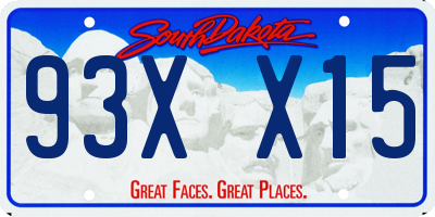 SD license plate 93XX15
