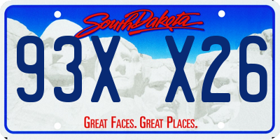 SD license plate 93XX26