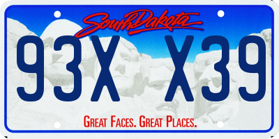 SD license plate 93XX39