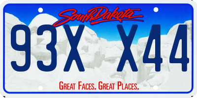 SD license plate 93XX44