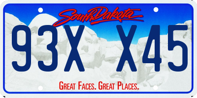 SD license plate 93XX45