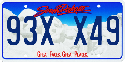 SD license plate 93XX49