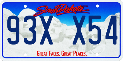 SD license plate 93XX54