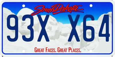 SD license plate 93XX64