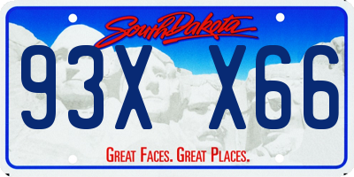 SD license plate 93XX66