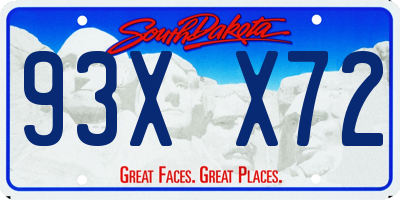 SD license plate 93XX72