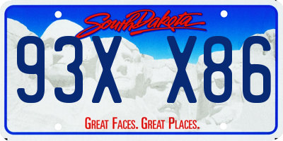 SD license plate 93XX86