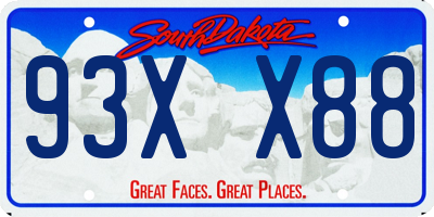 SD license plate 93XX88