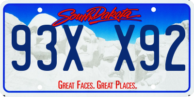 SD license plate 93XX92