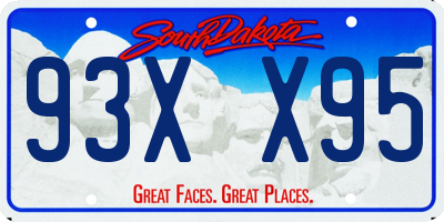 SD license plate 93XX95