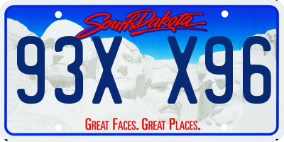 SD license plate 93XX96
