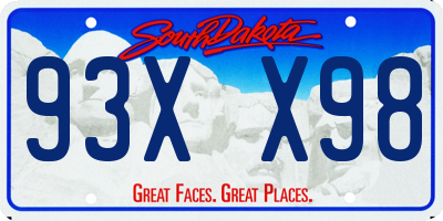 SD license plate 93XX98