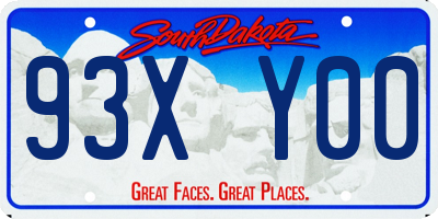 SD license plate 93XY00