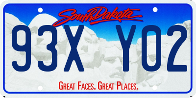 SD license plate 93XY02