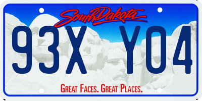 SD license plate 93XY04