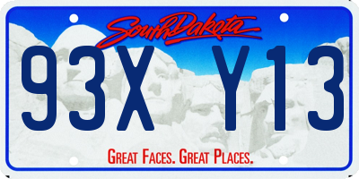 SD license plate 93XY13