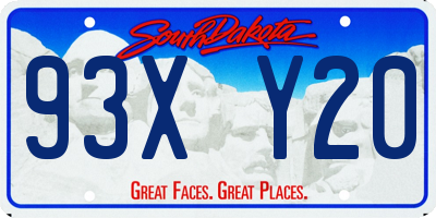 SD license plate 93XY20