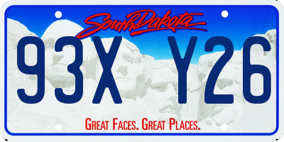 SD license plate 93XY26