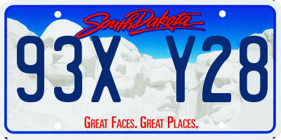 SD license plate 93XY28