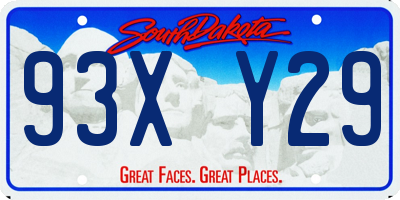 SD license plate 93XY29